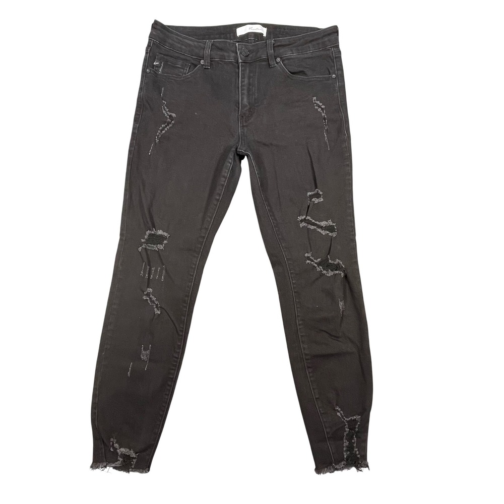 KanCan Black Distressed Ripped Skinny Jeans Women Size 29